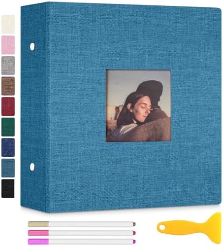 Zesthouse Photo Album Self Adhesive with Picture Display Window, 3-Ring Scrapbook Albums 60 Pages Holds 8x10 5x7 4x6 Photos, DIY Photo Book Ideal Gift for Family Wedding Baby by Zesthouse