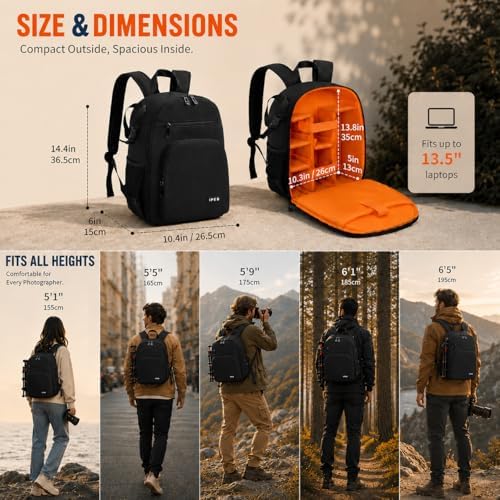 Camera Backpack for Photographers, Professional DSLR Camera Bag - Image 3