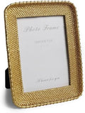 Cuspin Vintage Gold 5x7 Picture Frame, Gold Metal Rattan Textured Hand-Crafted Photo Frame with Glass Front Antique Picture Frame for Tabletop Display & Wall Display, Retro Design Home Decor by Cuspin