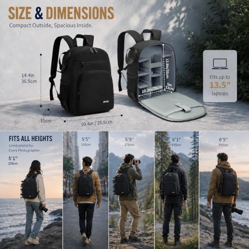 Camera Backpack for Photographers, Professional DSLR Camera Bag - Image 3