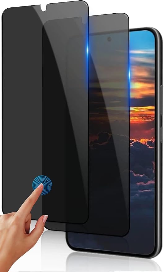 3+2 Pack Privacy Screen Protector And Camera Lens Protection for Galaxy S24 Plus 5G, Anti-Spy 9H Hardness Support Fingerprint Unlock Tempered Glass Screen Protector for Samsung Galaxy S24 Plus - Image 6