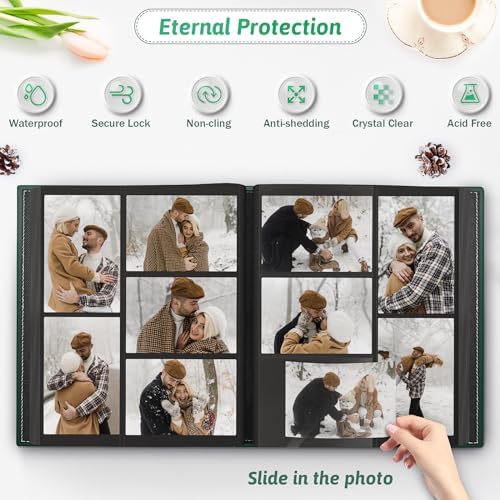 Popotop 4x6 Photo Album Holds 500 Pictures, Vegan Leather Hardcover - Image 3