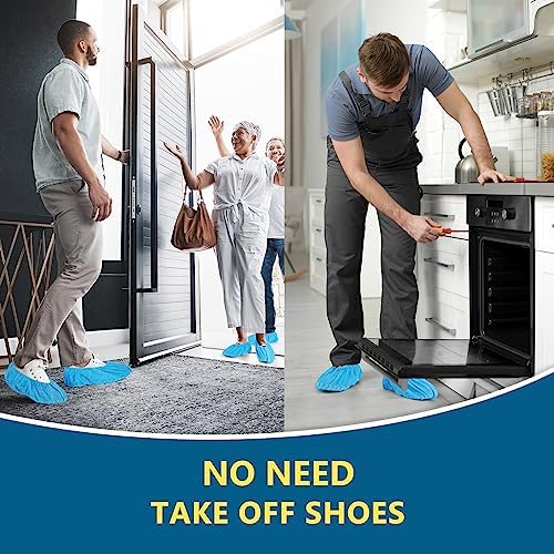 squish Shoe Covers Disposable Non Slip, Thick Extra Disposable Boot Covers Slip Proof Shoe Cover for Indoors Outdoors Recyclable Durable Protector Covers Fits Virtually Most Shoes 100 Pack(50 pairs) - Image 6