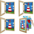 4 Pack 8.5x11 Front-Opening Kids Artwork Frames Changeable (Brown) by GoldenStateArt