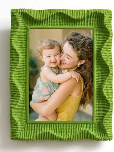 8x10 Wavy Decorative Picture Frame with Flocked Finish,Lawn Green by FOLKOR