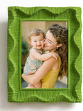 8x10 Wavy Decorative Picture Frame with Flocked Finish,Lawn Green by FOLKOR