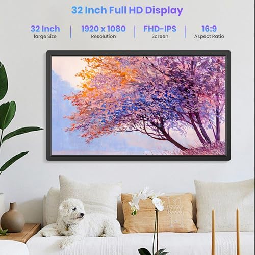 64GB 32" Large Digital Picture Frame, Uhale WiFi Electronic Photo Frames with 1920 x 1080 FHD IPS Screen, Support Auto-Rotate Wall Mounted SD&USB Card, Share Photos/Videos from Phone Instantly - Image 3
