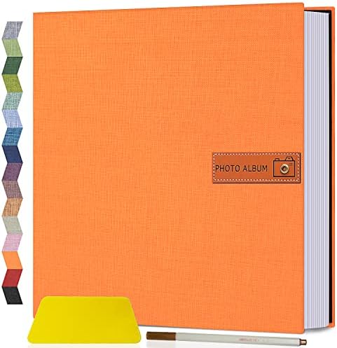 Popotop Large Photo Album Self Adhesive 4x6 5x7 8x10 Scrapbook Album DIY Picture Book,Gifts for Mom,Family Baby and Wedding,with Metal Pen and Plastic Board by Popotop