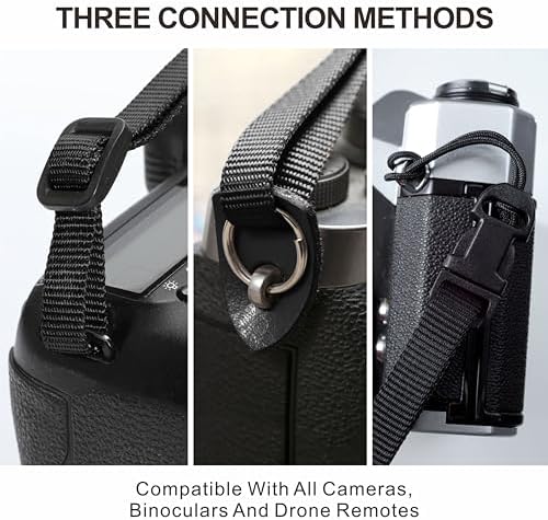 Padwa Lifestyle Camera Strap - 2" Full Grain Leather Ends Camera Straps for Photographers, Vintage Embroidered Cotton Weave Soft Suede Fabric Padded Strap Quick Release fits All Cameras - Image 4