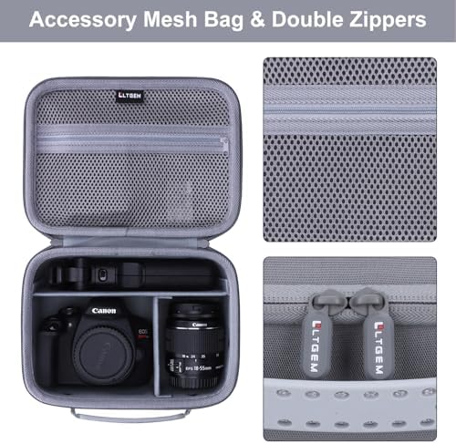 Small Camera Case Bag for Canon EOS Rebel T7/R50//R100 DSLR Camera Gray - Image 4