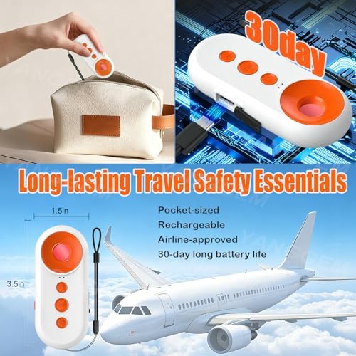 3-in-1 Travel Safety Alarm - Hotel Safety Devices with Hidden Camera Detector & Door Alarms When Opened & Self Defense Personal Safety Alarm, Portable Multifunctional Travel Safe Essentials - Image 5