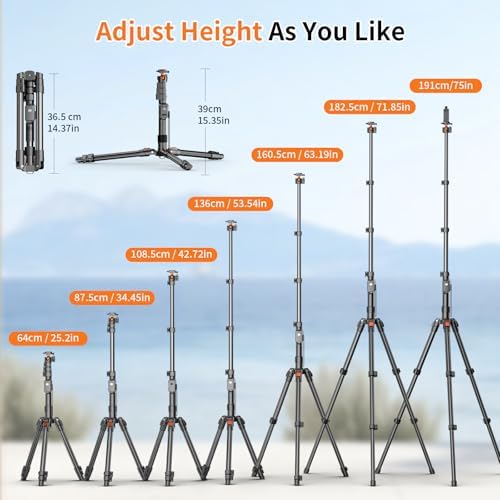 XXZU 75" Camera Tripod,Aluminum Tripod for Camera Phone/Monopod with Remote - Image 6