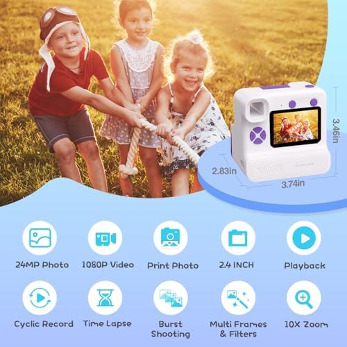 Kids Camera Instant Print, Christmas Birthday Gifts for Girl Boys Kids 3-12 - Image 2