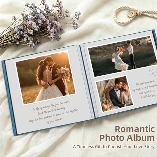 Popotop Photo Album Self Adhesive with Picture Display Window,60 Pages DIY Scrapbooking Supplies Kit for 4x6 10x12 Picture,Linen Cover Memory Book for Baby Wedding, with Scraper and Metallic Pen - Image 5