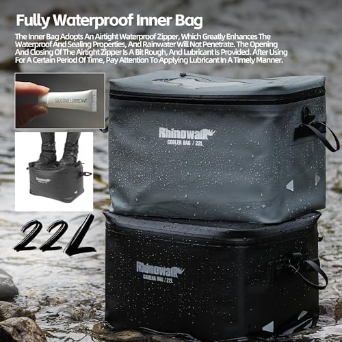 Rhinowalk 36L Waterproof Motorcycle Tail Bag Combo - Hard Shell Top Case with 22L Shockproof Camera Insert for DSLR/Drone Gear - Modular Photography & Travel Luggage (Camera Edition Liner) - Image 2