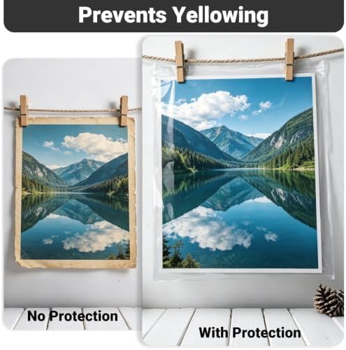 25 Pack 11x14 Plastic Sleeves for Prints - Acid Free 11x14 Clear Plastic Sleeves for Art Prints Photo Paper, Clear Cellophane Bags Self Adhesive, Comic Book Magazine Protectors for Collectors - Image 5