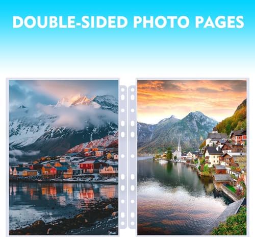 100 Pack 8x10 Photo Sleeves for 3 Ring Binder - Holds 200 Photos, Archival Safe, Acid-Free, Clear Plastic Page Protectors for Photo Albums, Postcards, Pictures - Image 5