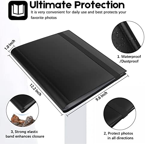 Aevdor 8.5x11 Photo Album and Art Portfolio, Holds 68 Photos, Black - Image 5