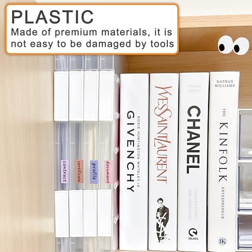 LonlyEagle 6 Pcs Clear A4 File Portable Project Case, Plastic Storage Box for 8.5" x 11" Letter Paper, Scrapbook Paper Storage Boxes Documents Magazines Holder - Image 4