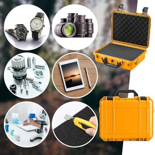 Relaxweex 11.3 x 8.7 x 4.2 Inch Hard Case, Grid Shell, Yellow - Image 7