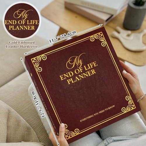 Lanpn End of Life Binder Organizer Death Planner 8.5"x11", Final Wishes & Estate Document Folder with 8 Dividers & 10 Letter Size Binder Pockets, When I Die Journal Before Death Life Plan Book, Brown - Image 2