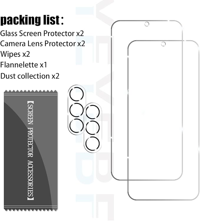 Galaxy A14 HD Clear Tempered Glass Screen Protector + Camera Lens Protectors, [2+2 Pack] [3D Glass] [Anti-Glare] [Bubble-Free] Screen Protector Glass For Samsung Galaxy A14 - Image 7