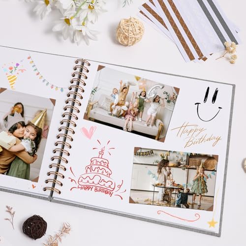 Scrapbook Photo Album 10x10 Inches 40 Pages Linen Cover Pink - Image 2