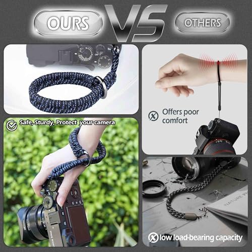 Paracord Camera Wrist Strap Lanyard-Quick Release for DSLR Mirrorless Blue - Image 3
