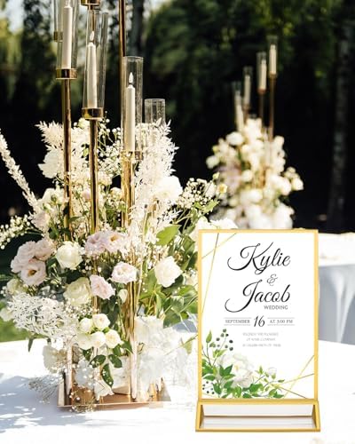 12 Pack Gold Acrylic Sign Holders 4x6 Menu Flyer Holder - Image 2