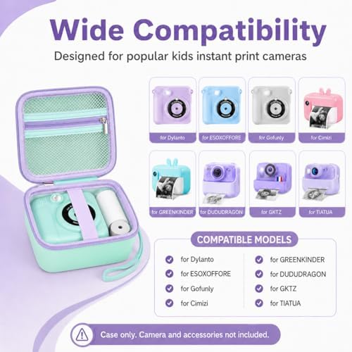 PAIYULE Kids Instant Print Camera Case Compatible with ESOXOFFORE for Dylanto for DUDUDRAGON for GKTZ for Dafotil for Careenoah for Aasonida Toddler Digital Prints Paper Storage Bag (Box Only) Green - Image 2
