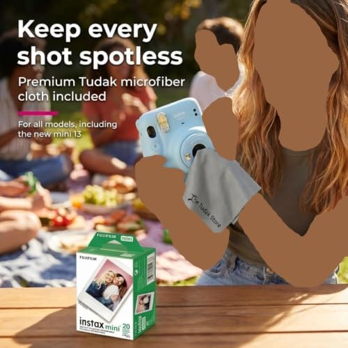Fujifilm Instax Mini Instant Film, 100 Sheets – White Daylight ISO 800 for Instax Mini 13, 12, 11, 41 Cameras –Bundeld with The Tudak Store Microfiber Cleaning Cloth - Image 4