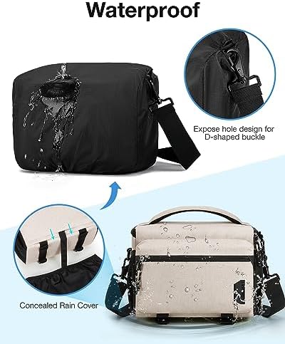 BAGSMART Camera Sling Bag with Tripod Holder & Rain Cover, Ivory White - Image 5