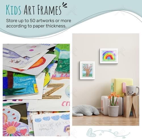 2 Pack 8.5x11 Front-Opening Kids Artwork Frames Changeable (White) - Image 7