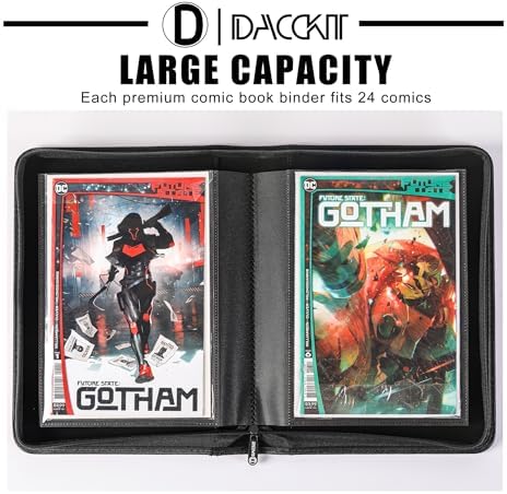 D DACCKIT Comic Binder，Comic Book Album with Sleeves Fits Regular Comics and Comic Bagged and Boarded - Comic Storage Binder Holds 24 Comic Books（Model A， Purple） - Image 2
