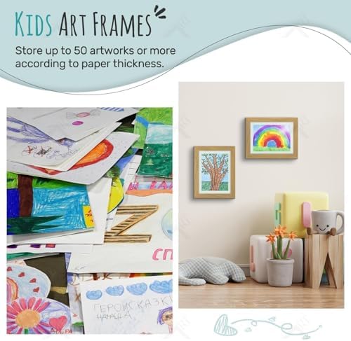 2 Pack 9x12 Front-Opening Kids Artwork Frames Changeable (Brown) - Image 7
