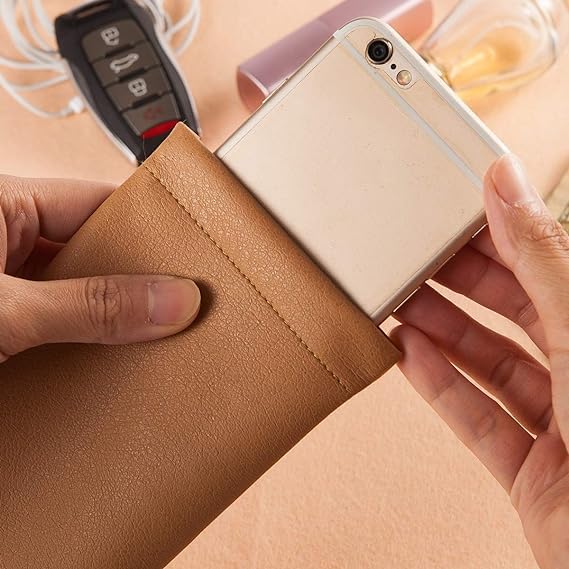 TRIUMPH VISION Eyeglass Case Glasses Case Soft Sunglass Pouch Sleeve 3 Pack | Slim Lightweight Alternative to Bulky Case, Leather Lined Protect Lens, Squeeze Easy to Use, Stylish Portable for Daily Use - Image 6