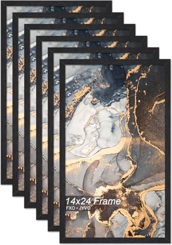 Fxojyvo 14x24 Picture Frame Set of 6 Black Engineered Wood Wall Hanging by Fxojyvo