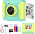 Kids Instant Print Camera,Christmas Birthday Gifts for Girls and Boys,1080P HD Video Digital Kids Camera with Print Paper&32G Card,Toddler Toy for 3-14 Years Old (Green) by RADEKLY