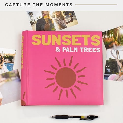 MCS Sunset and Palm Trees Pink Photo Album Holds 200 4x6 Photos with Memo Space, Clear Side-Loading Pockets – Scrapbook Style Keepsake for Vacations & More – A Thoughtful Gift - Image 2