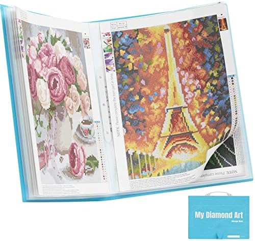 ARTDOT A3 Storage Book for Diamond Art Kits, Portfolio Folder for Diamond Painting Accessories with 30 Pocket Slevees Protectors (16.9x12.4inches) by ARTDOT