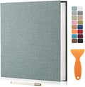 Large Photo Album Self Adhesive Scrapbook Album for 4×6 5×7 8×10 Pictures DIY Magnetic Linen Cover Album 40 Pages for Family Wedding Gifts with Metal Pen and Plastic Board by HenPisen