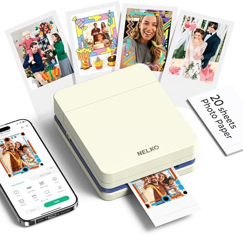 Nelko PP01 Photo Printer, 2x3 Portable Photo Printer, Mini Printer, Milky by NELKO