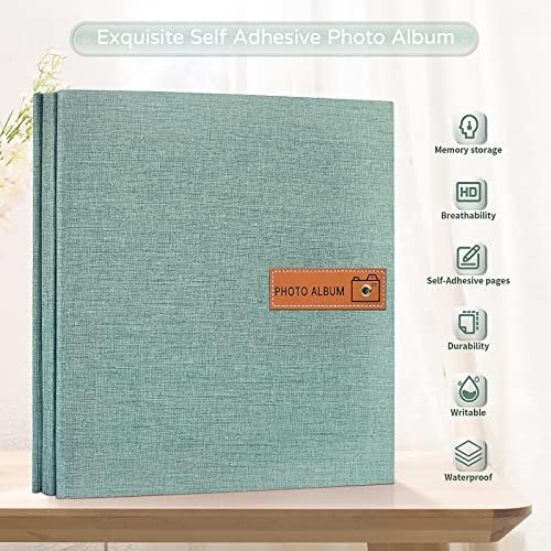 Popotop Large Photo Album Self Adhesive 4x6 5x7 8x10 Scrapbook Album DIY Picture Book,Gifts for Mom,Family Baby and Wedding,with Metal Pen and Plastic Board - Image 2