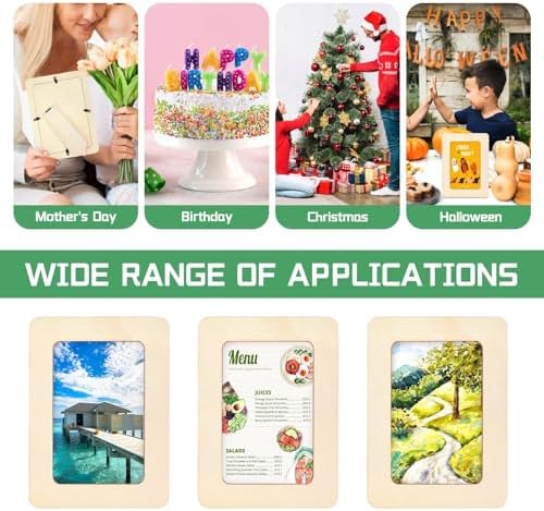 VOKOY 30 Pack Wooden Picture Frames for Crafts, 4" x 6" Photos DIY Wood Frames for Crafting,Unfinished Standing Photo Frames DIY Crafts Wood Decorate for Birthday Party Gifts - Image 5