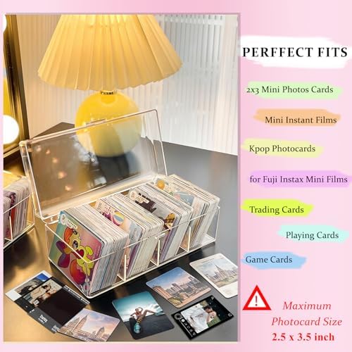 2x3 Photo Storage Box Clear Acrylic Organizer for Kpop & Instax Mini - Image 3