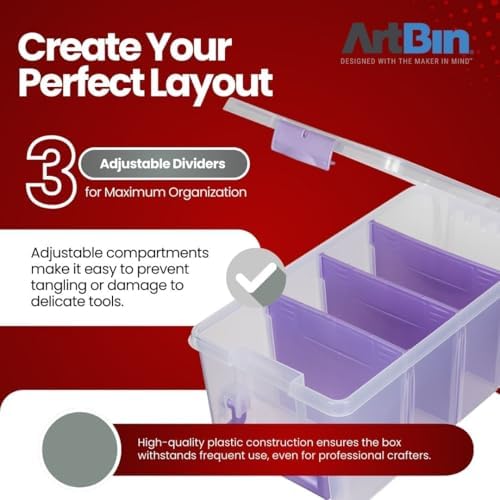 ArtBin Semi Satchel Portable Craft Organizer with 3 Dividers - Clear Plastic Storage Case for Art & Craft Supplies (Pack of 4) - Image 5