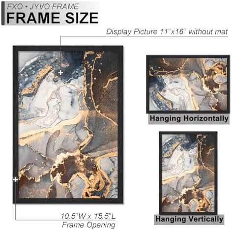 Fxojyvo 11x16 Picture Frame Set of 3 Black Engineered Wood Wall Hanging - Image 4