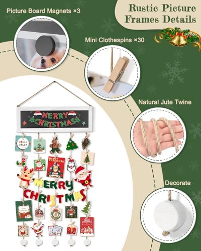 Bikoney Hanging Picture Frame Collage with Blackboard - White - Image 6