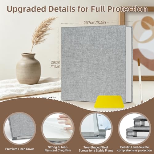 Popotop Photo Album Self Adhesive Scrapbook Album for 4x6 5x7 8x10 Pictures DIY Photo Book as Scrapbooking Supplies Kits, Birthday Gifts for Women Mom Wedding Baby Family Travel - Image 3