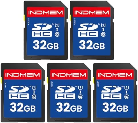 SD Card 32GB, 5 Pack SDHC Memory Cards UHS-I U1 Class 10 High-Speed Full HD Video Compatible with Digital Point-and-Shoot Cameras, HD Camcorders, DSLR and PC, 32GB(5pc) by elecacc